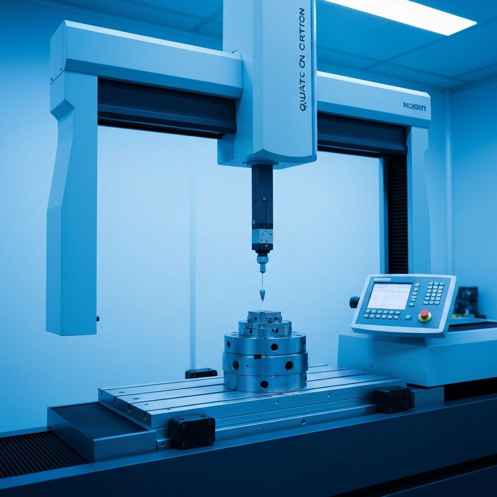 Quality inspection laboratory with TESA height gauge